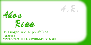 akos ripp business card